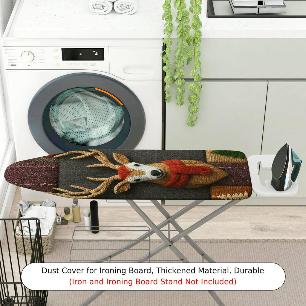 1-Piece Festive Reindeer Christmas  Ironing Board Cover, Universal Size, Without Board