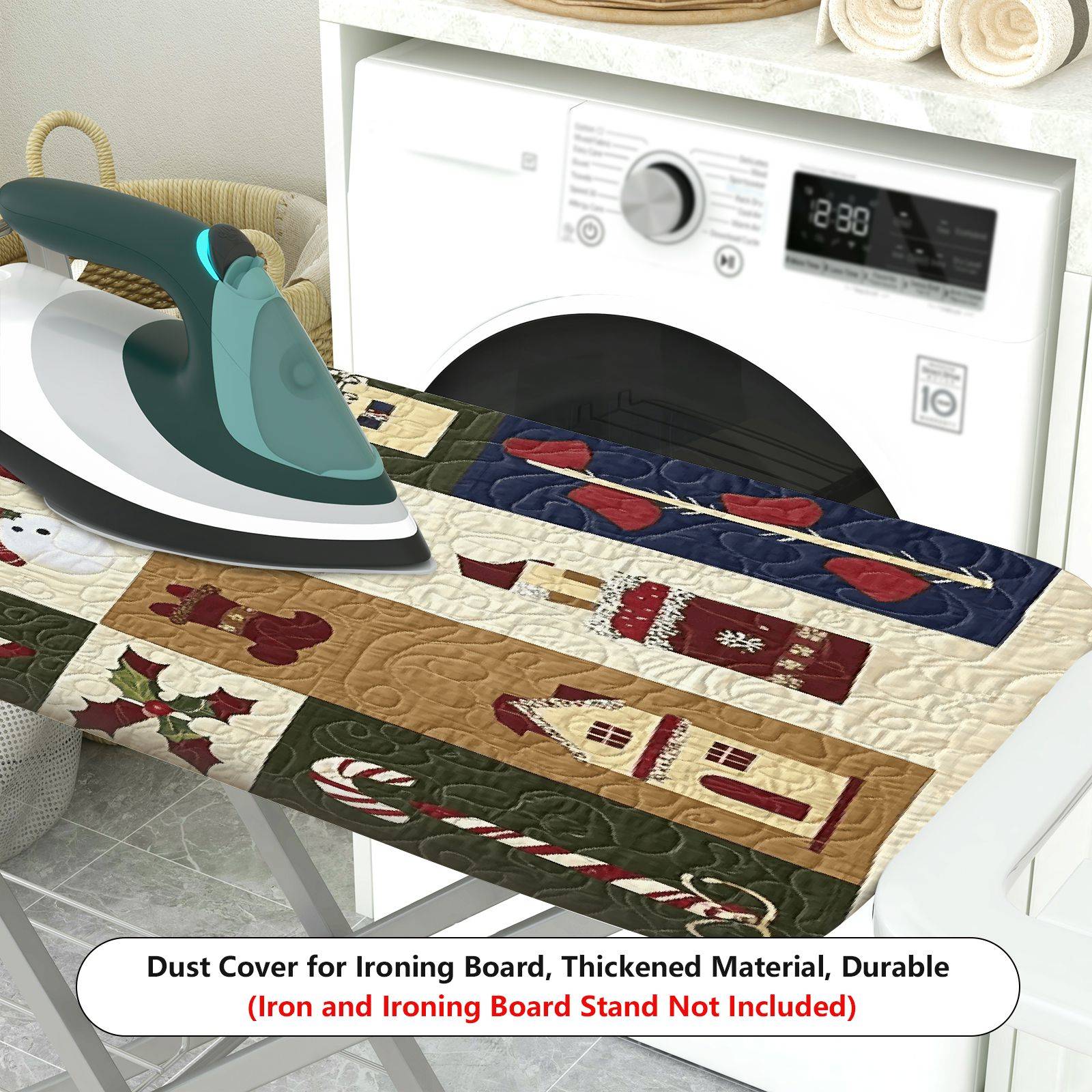 1-Piece Christmas Snowman Candy  Ironing Board Cover, Universal Size, Without Board