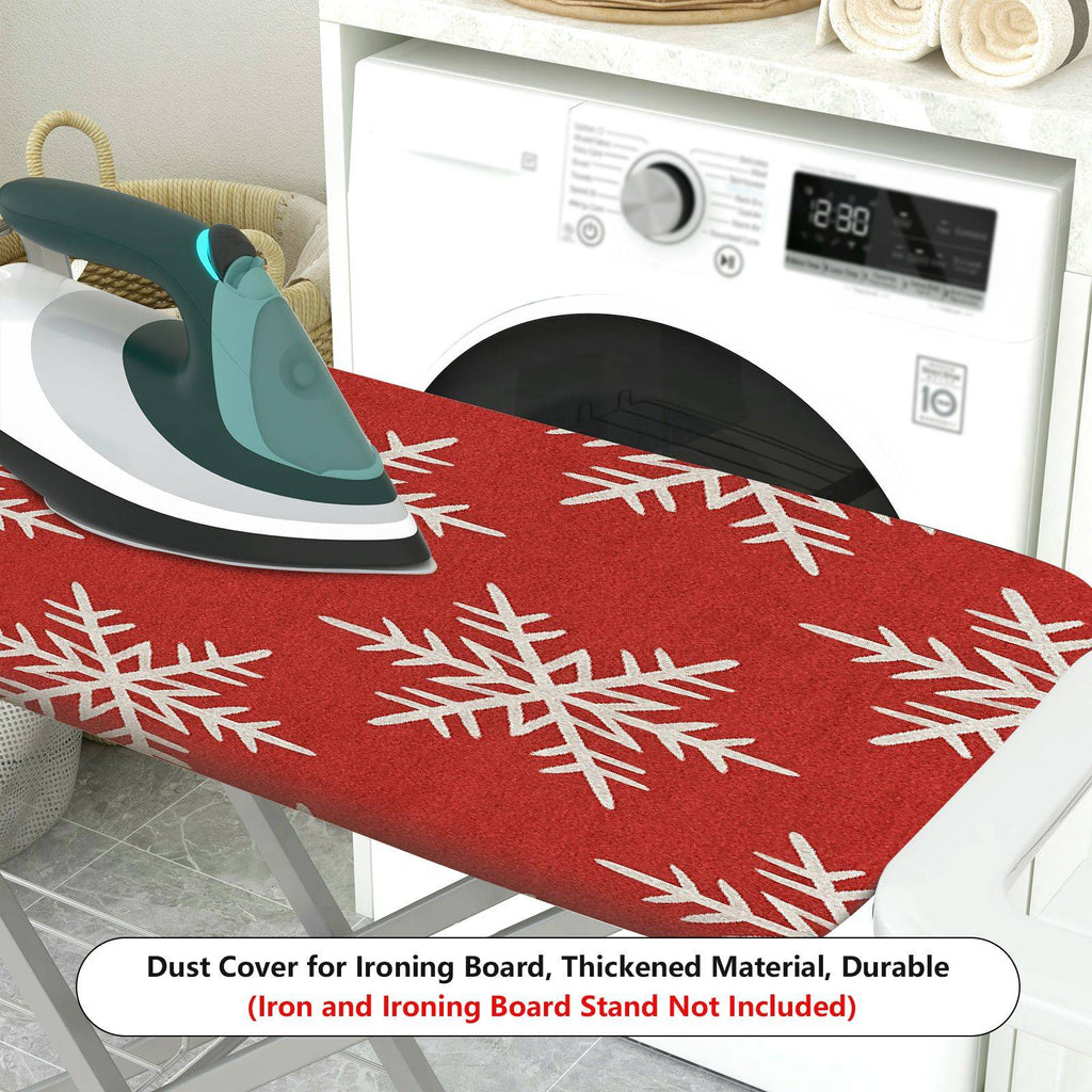 1-Piece Snowflake Red White Christmas  Ironing Board Cover, Universal Size, Without Board