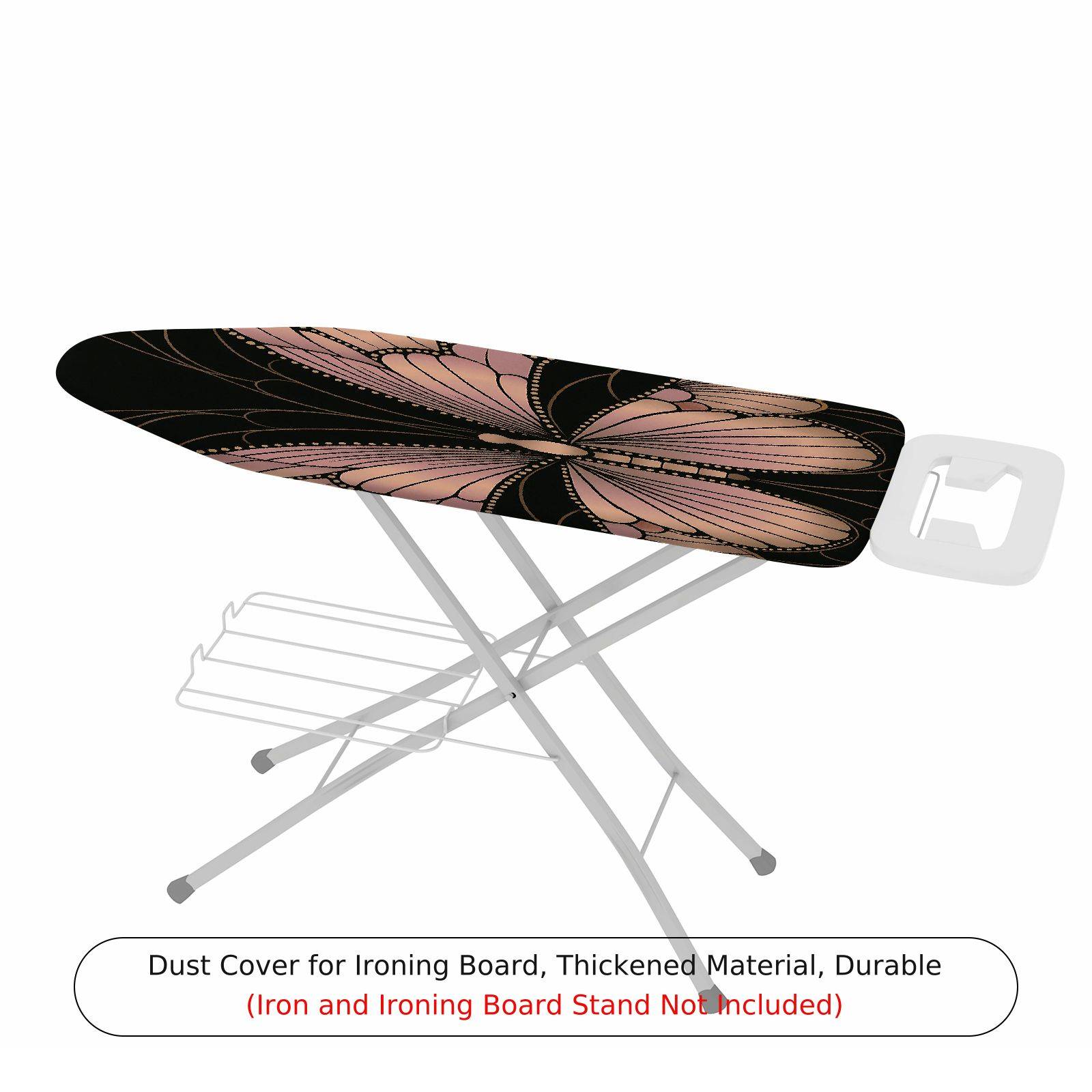 1-Piece Butterfly Black Pink Floral  Ironing Board Cover, Universal Size, Without Board