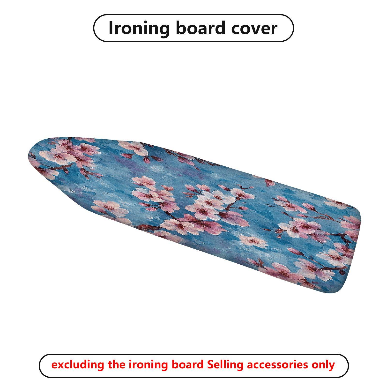 1-Piece Floral Blue Pink Blossom  Ironing Board Cover, Universal Size, Without Board