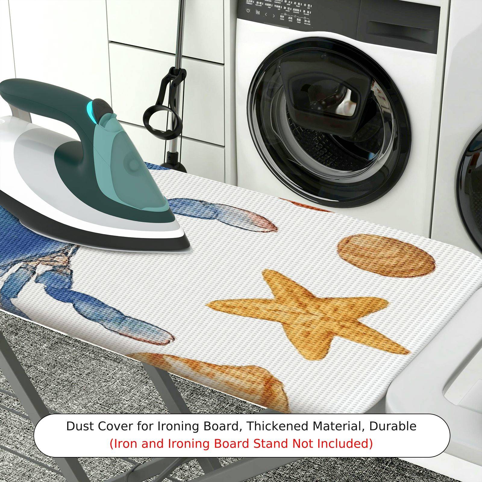 1-Piece Ocean Crab Starfish  Ironing Board Cover, Universal Size, Without Board