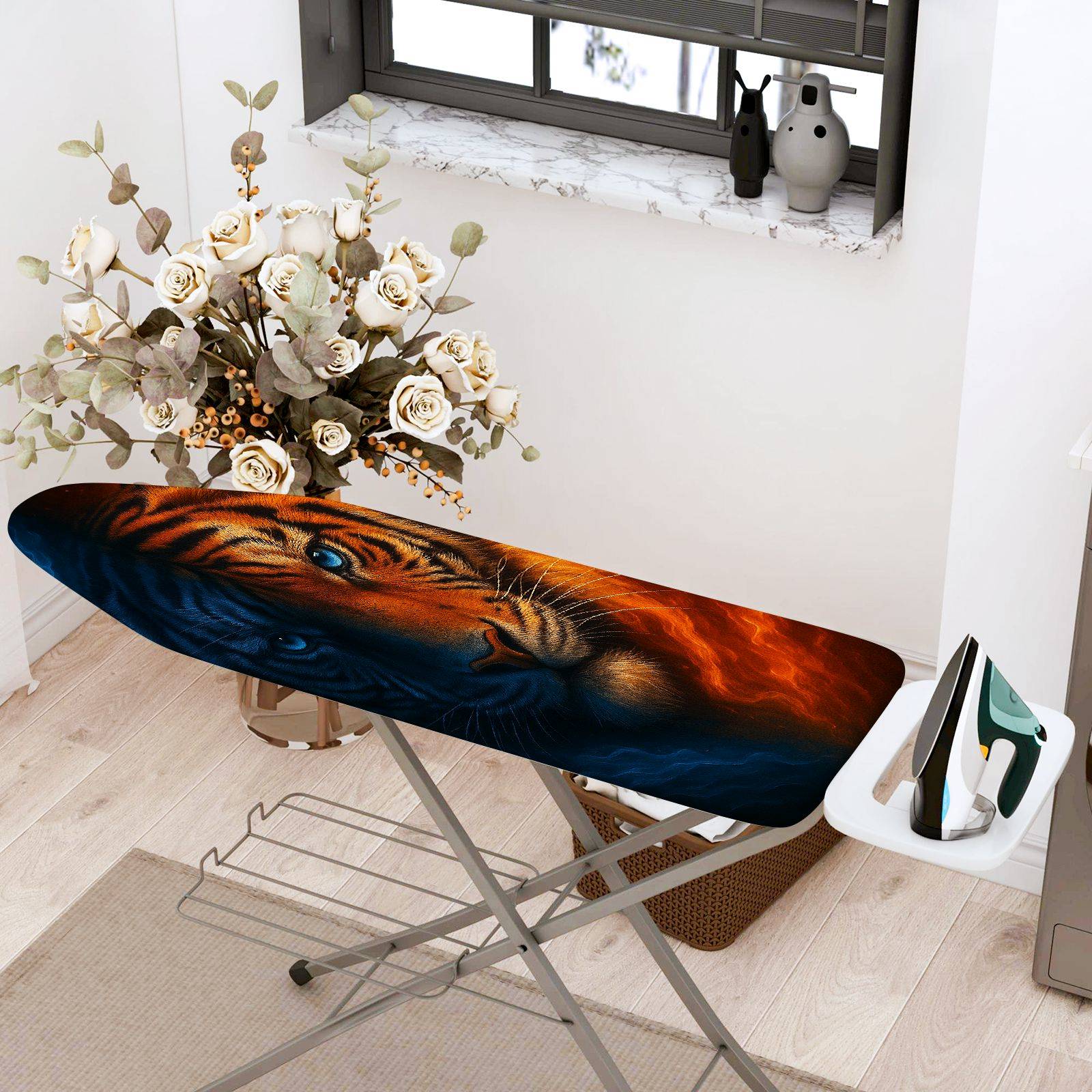 1-Piece Tiger Animal Wild  Ironing Board Cover, Universal Size, Without Board