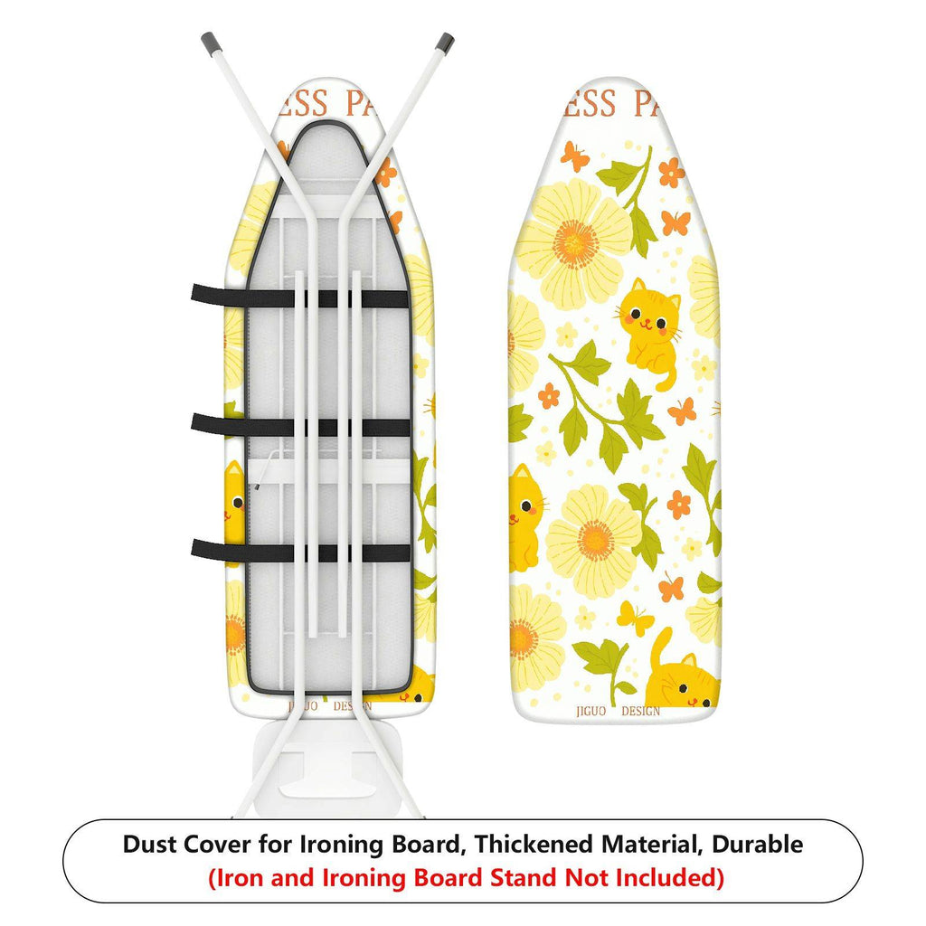 1-Piece Floral  Animal Yellow  Ironing Board Cover, Universal Size, Without Board