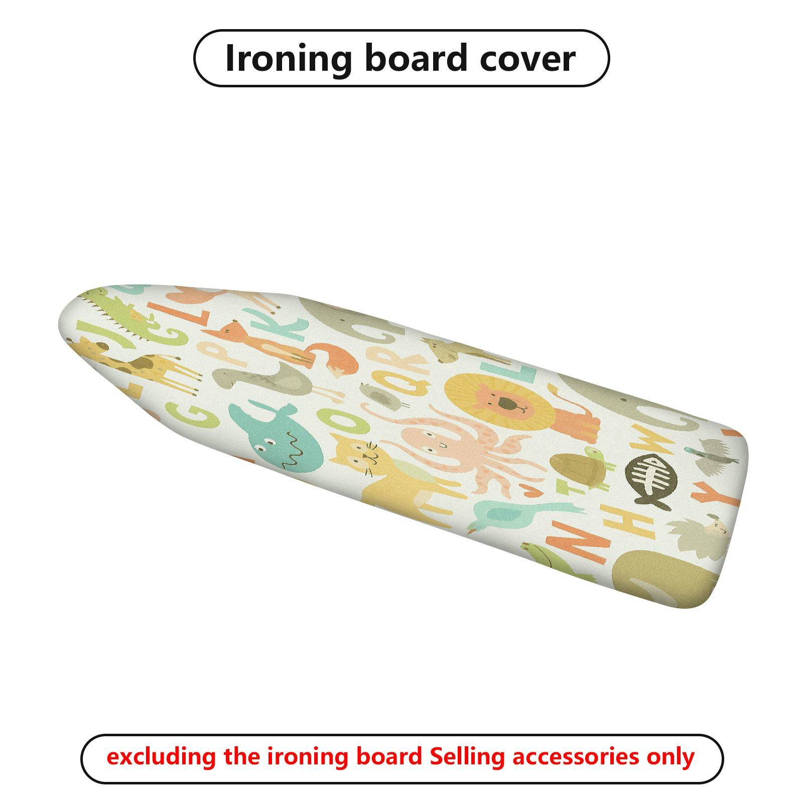 1-Piece Animal Alphabet  Ironing Board Cover, Universal Size, Without Board