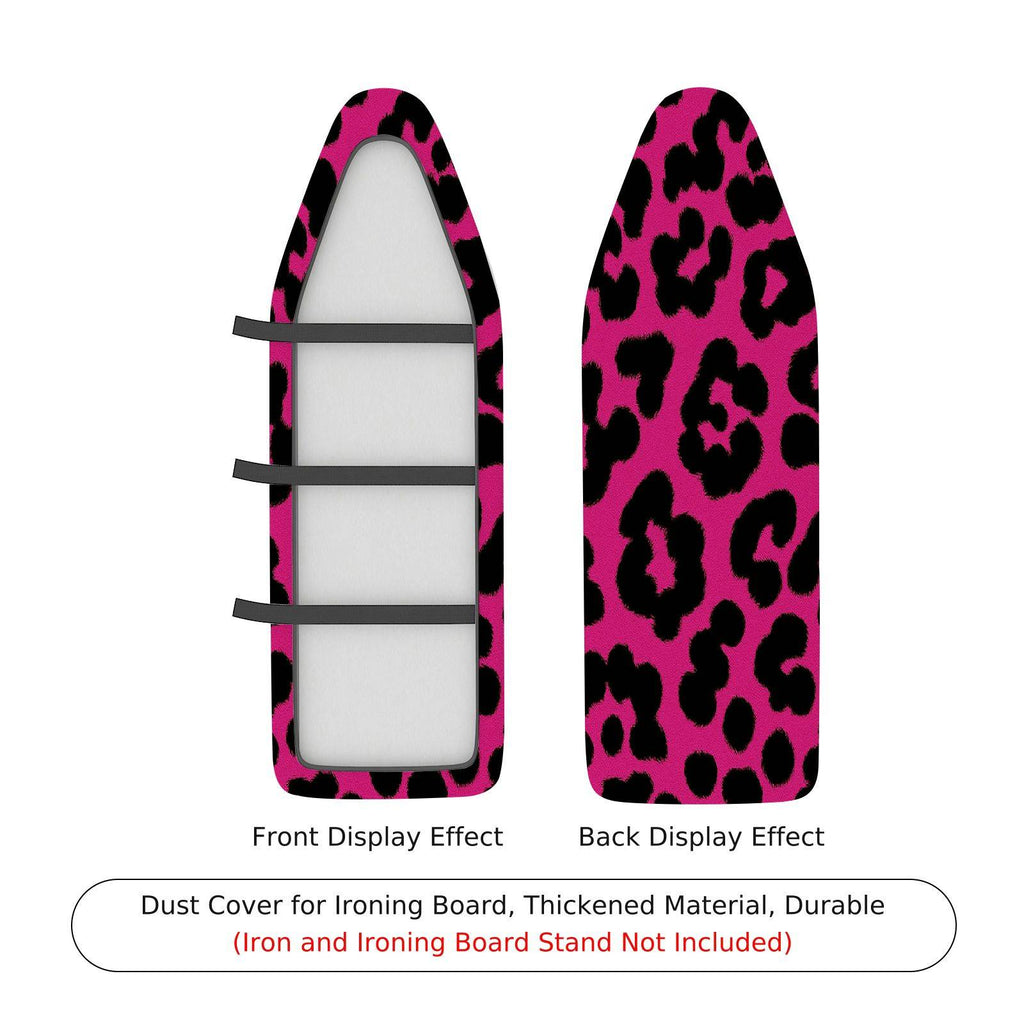 1-Piece Leopard Print Pink Black  Ironing Board Cover, Universal Size, Without Board