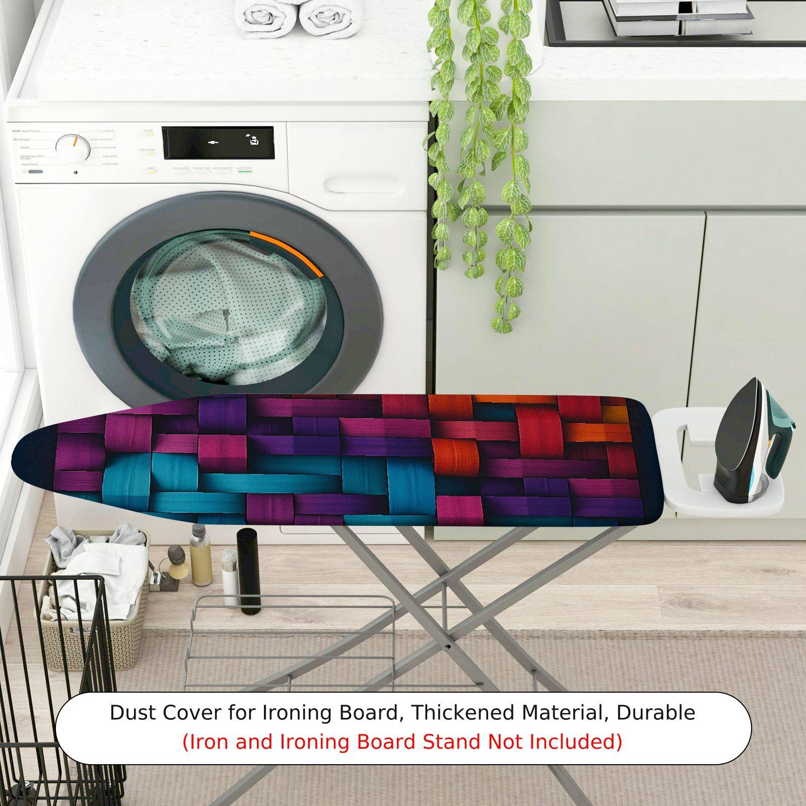 1-Piece Geometric Colorful Abstract  Ironing Board Cover, Universal Size, Without Board