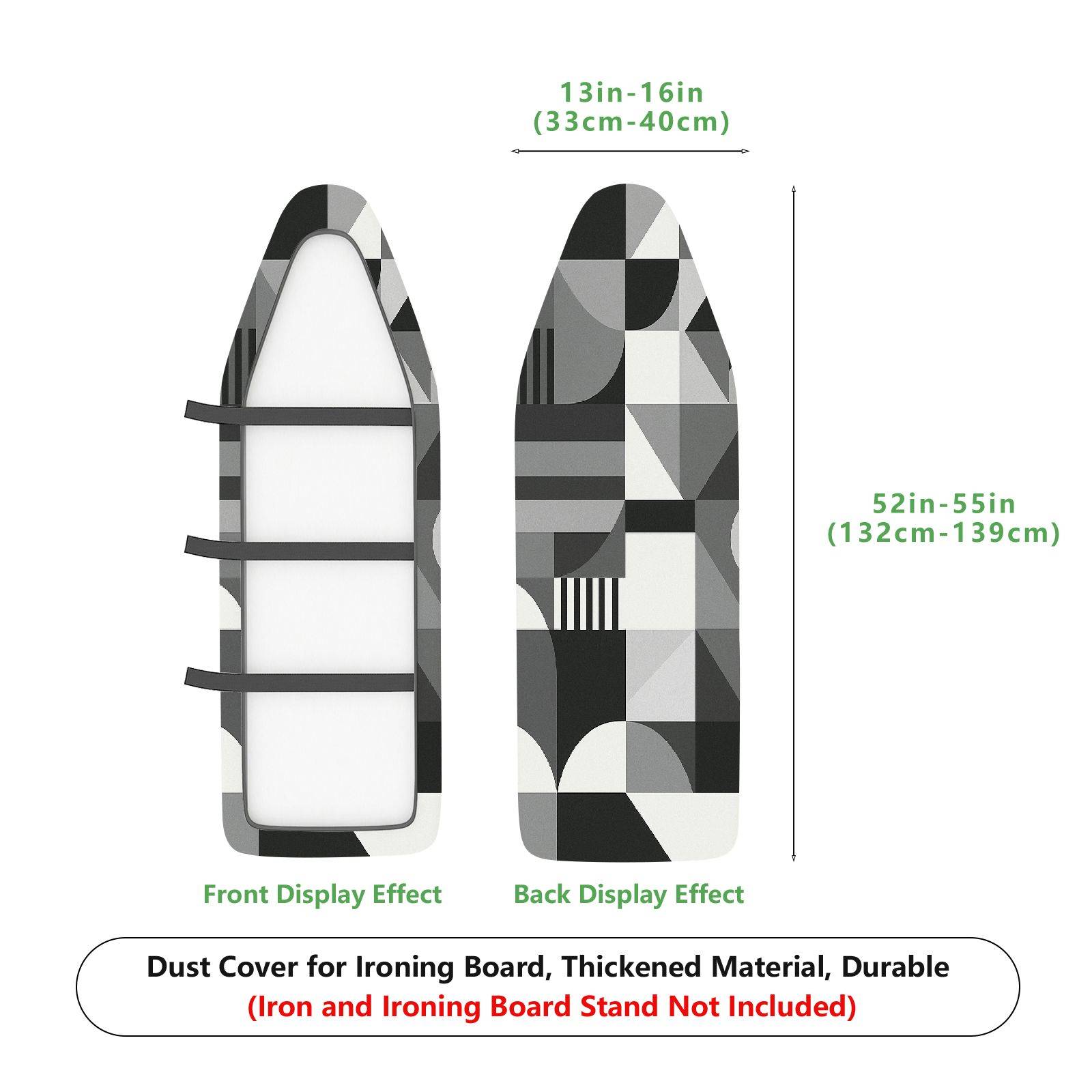 1-Piece Geometric Abstract Monochrome  Ironing Board Cover, Universal Size, Without Board