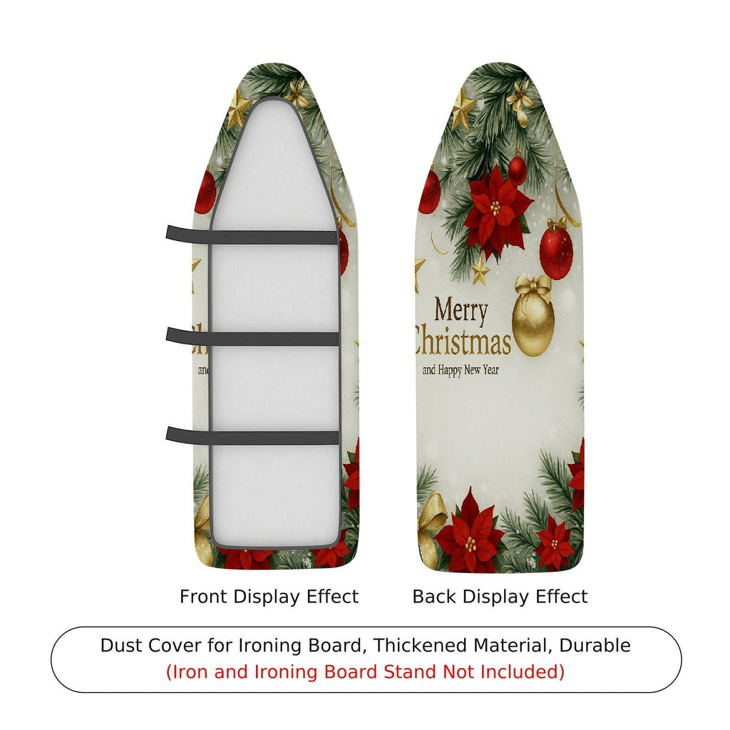 1-Piece Christmas Poinsettia Ornaments  Ironing Board Cover, Universal Size, Without Board