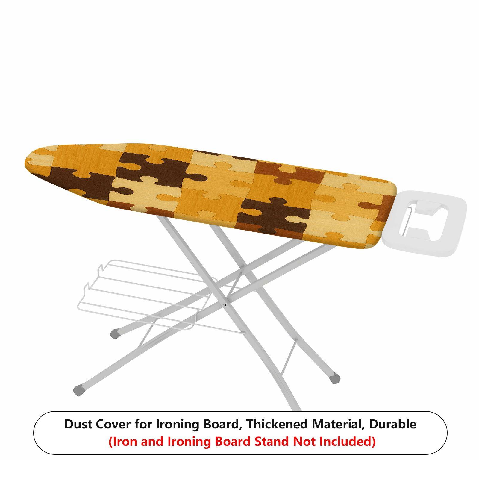 1-Piece Puzzle Patchwork Beige Brown  Ironing Board Cover, Universal Size, Without Board