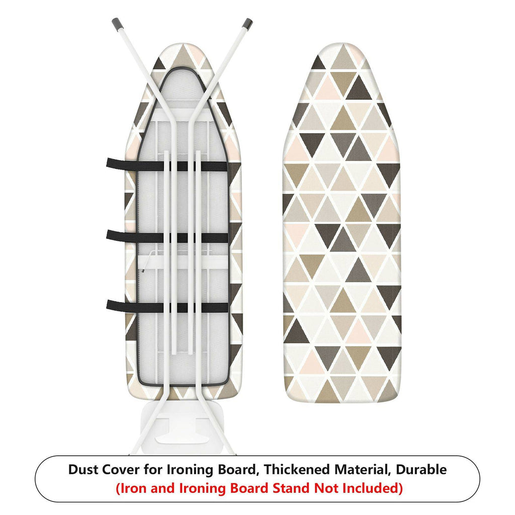 1-Piece Geometric Pattern Beige Brown Triangle  Ironing Board Cover, Universal Size, Without Board