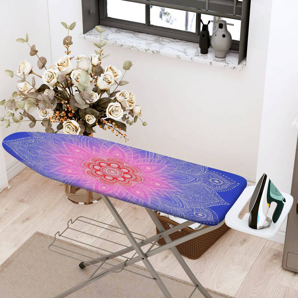 1-Piece Mandala Floral Pink  Ironing Board Cover, Universal Size, Without Board