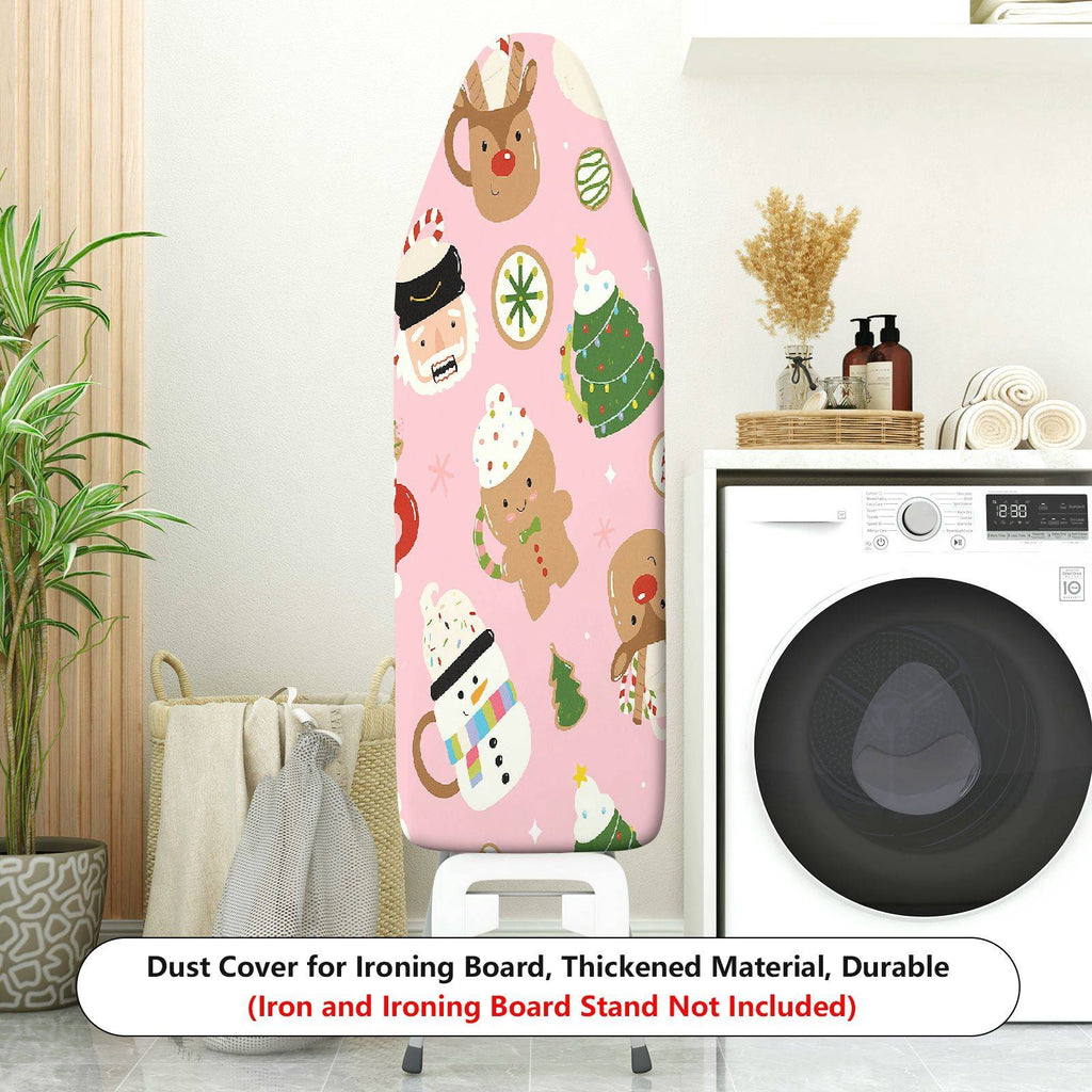 1-Piece Christmas Santa Gingerbread  Ironing Board Cover, Universal Size, Without Board