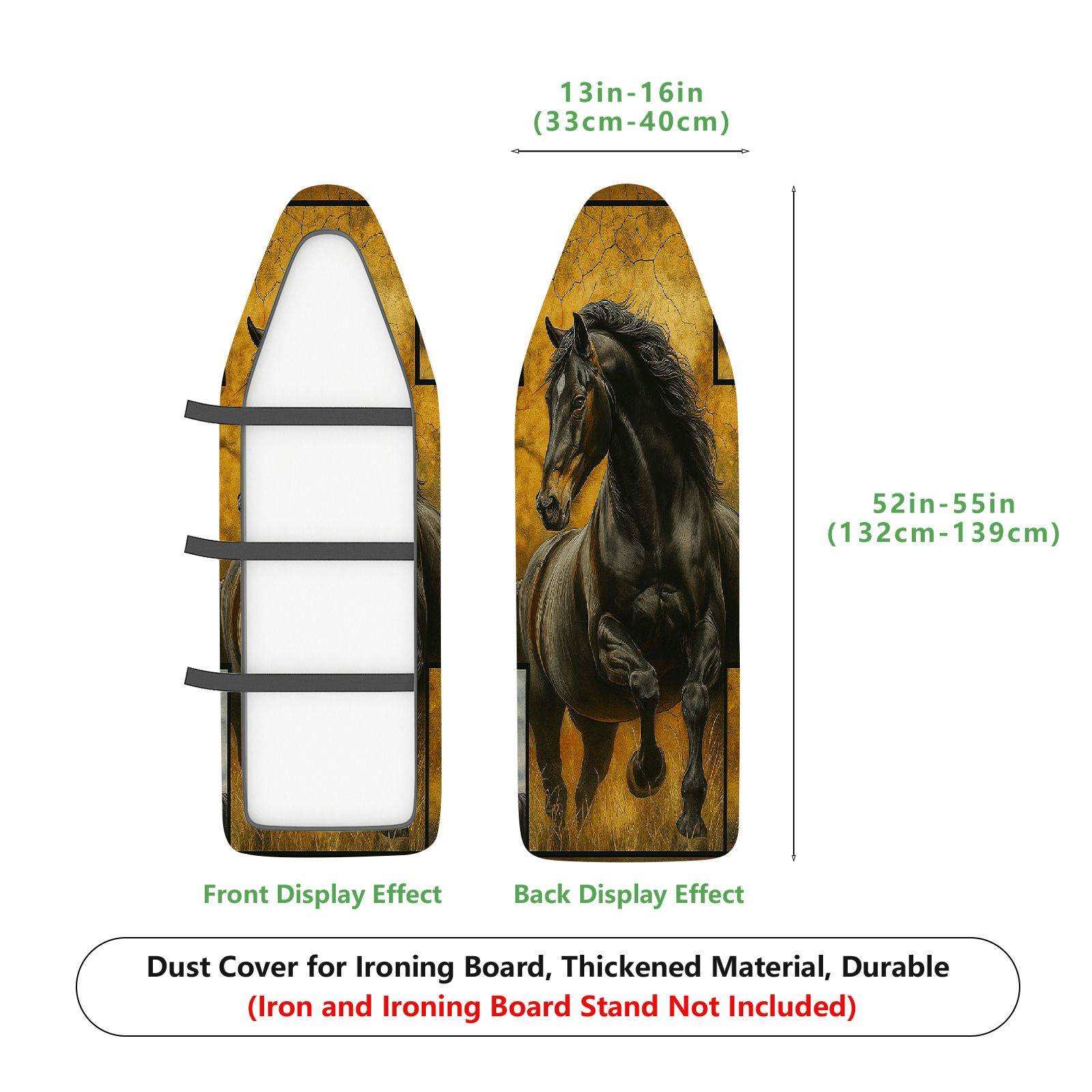 1-Piece Horse Art Decor Retro  Ironing Board Cover, Universal Size, Without Board