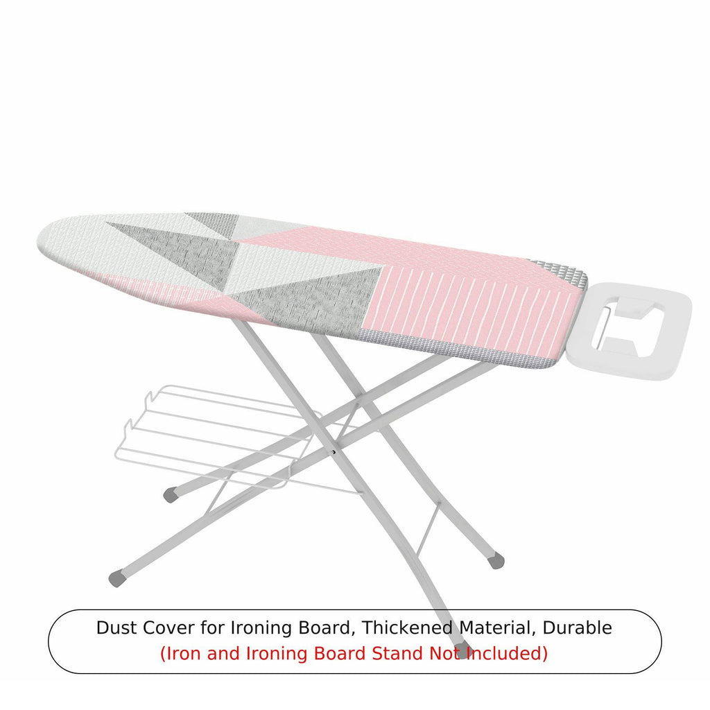 1-Piece Geometric Pink Grey  Ironing Board Cover, Universal Size, Without Board