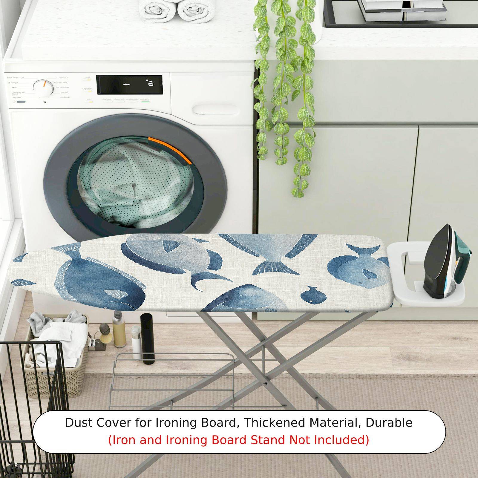 1-Piece Fish Ocean Blue  Ironing Board Cover, Universal Size, Without Board