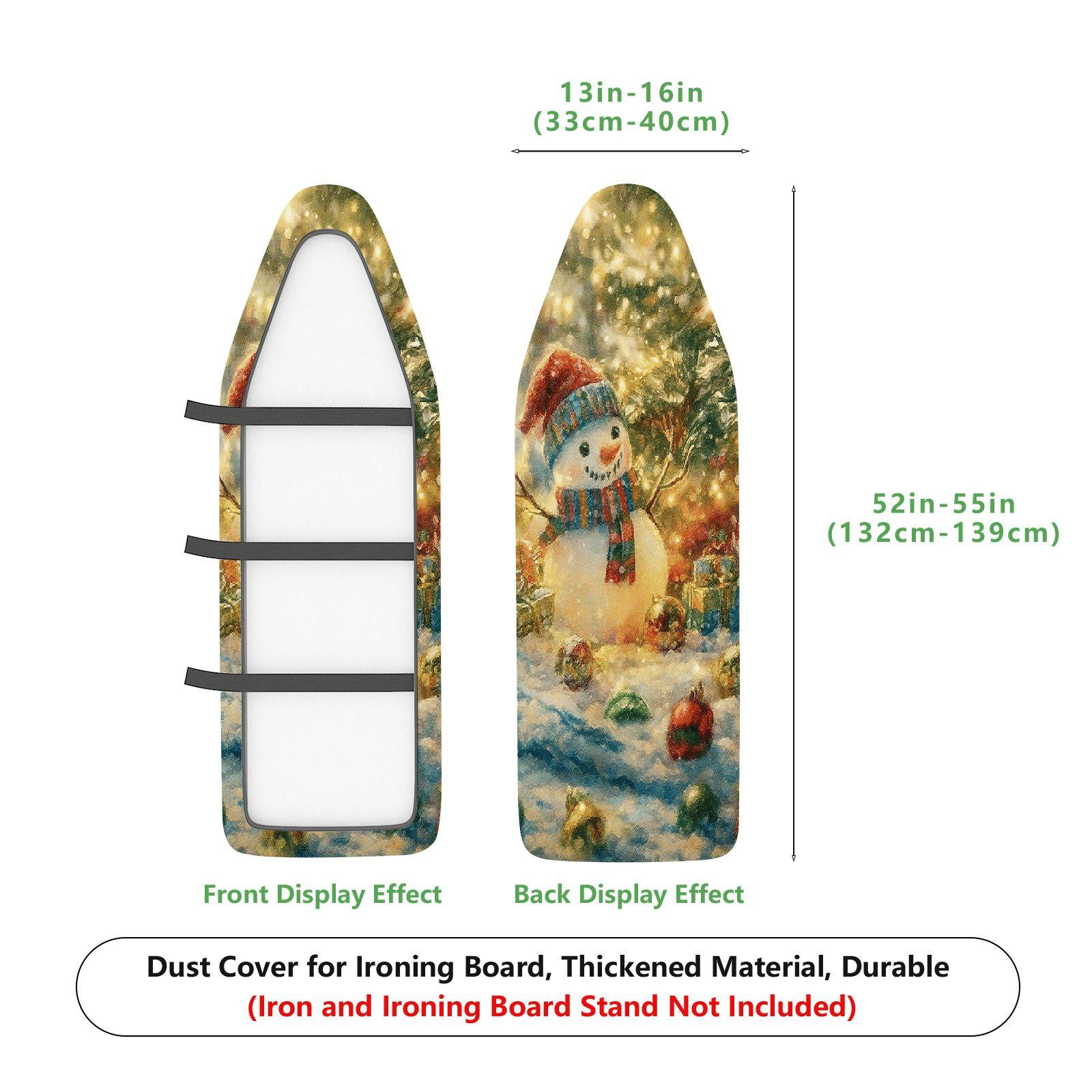 1-Piece Snowman Christmas Winter  Ironing Board Cover, Universal Size, Without Board