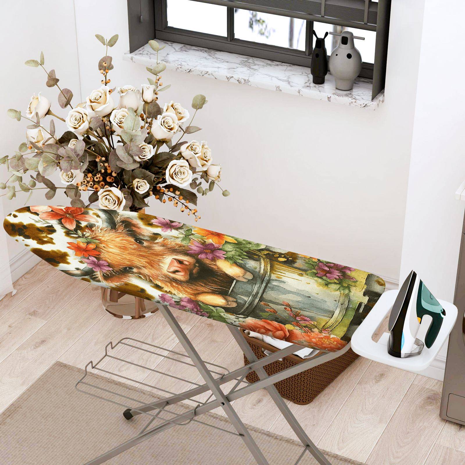 1-Piece Floral Animal Nature  Ironing Board Cover, Universal Size, Without Board