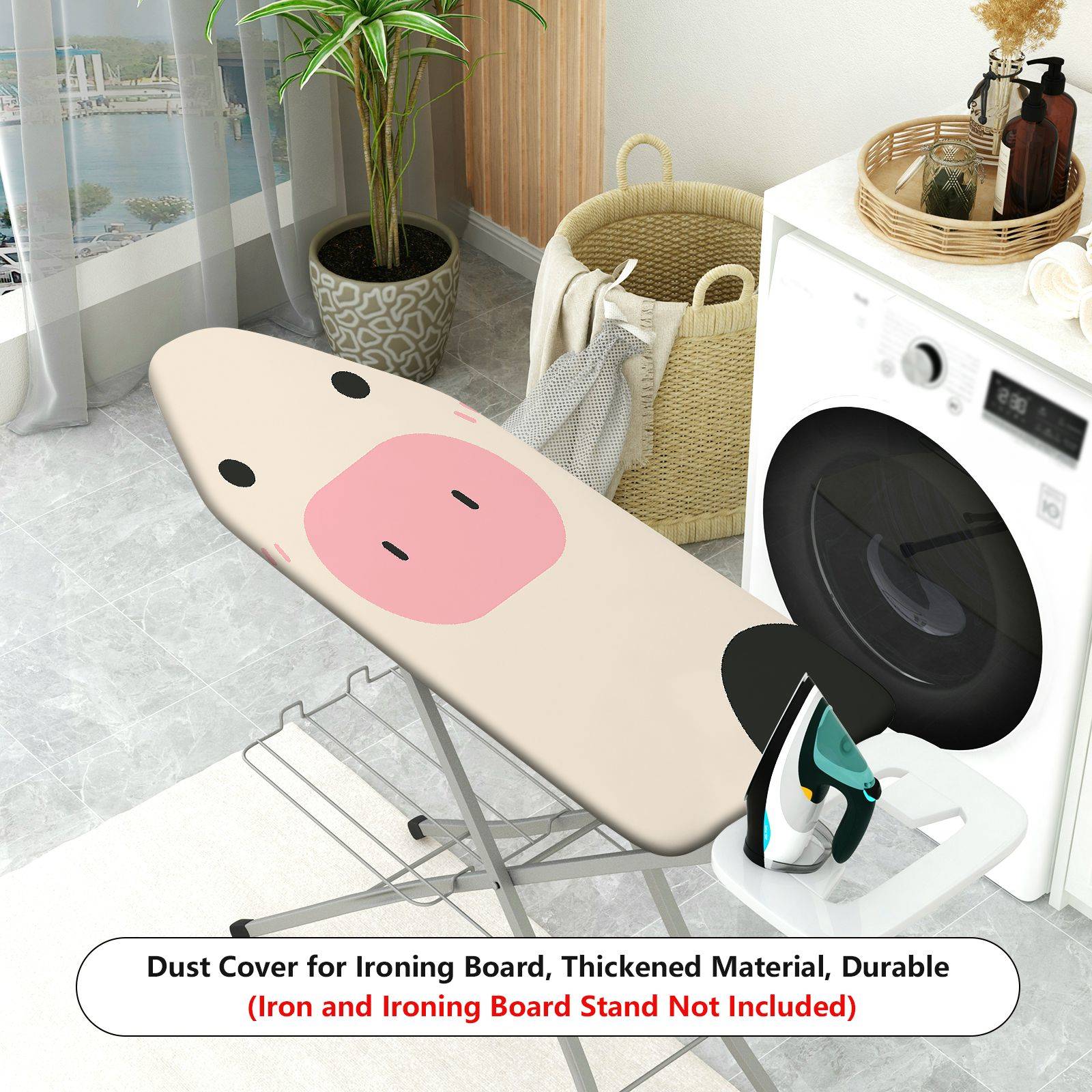 1-Piece Pig Cow Animal  Ironing Board Cover, Universal Size, Without Board