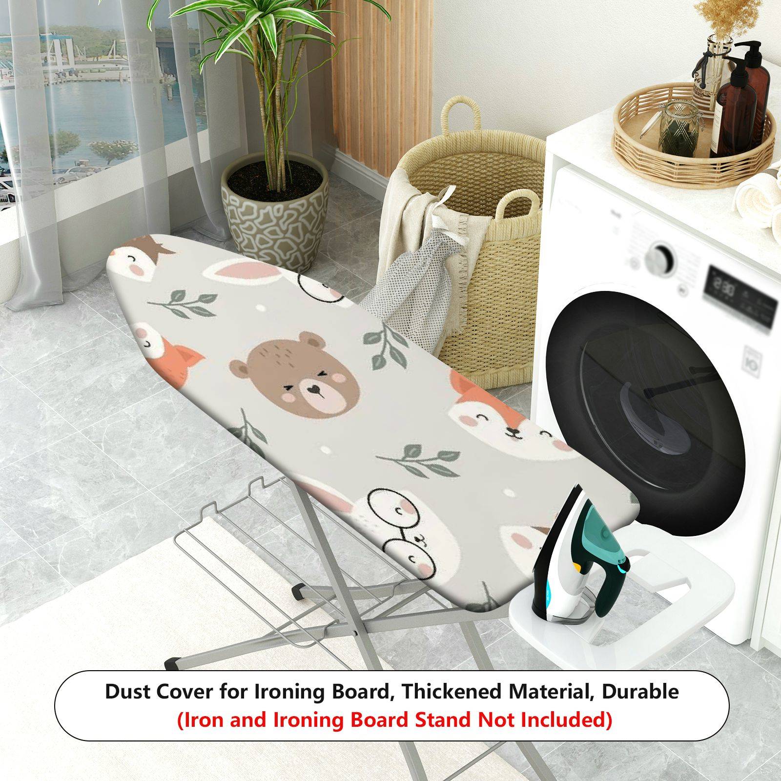 1-Piece Animal  Fox Bear Rabbit  Ironing Board Cover, Universal Size, Without Board