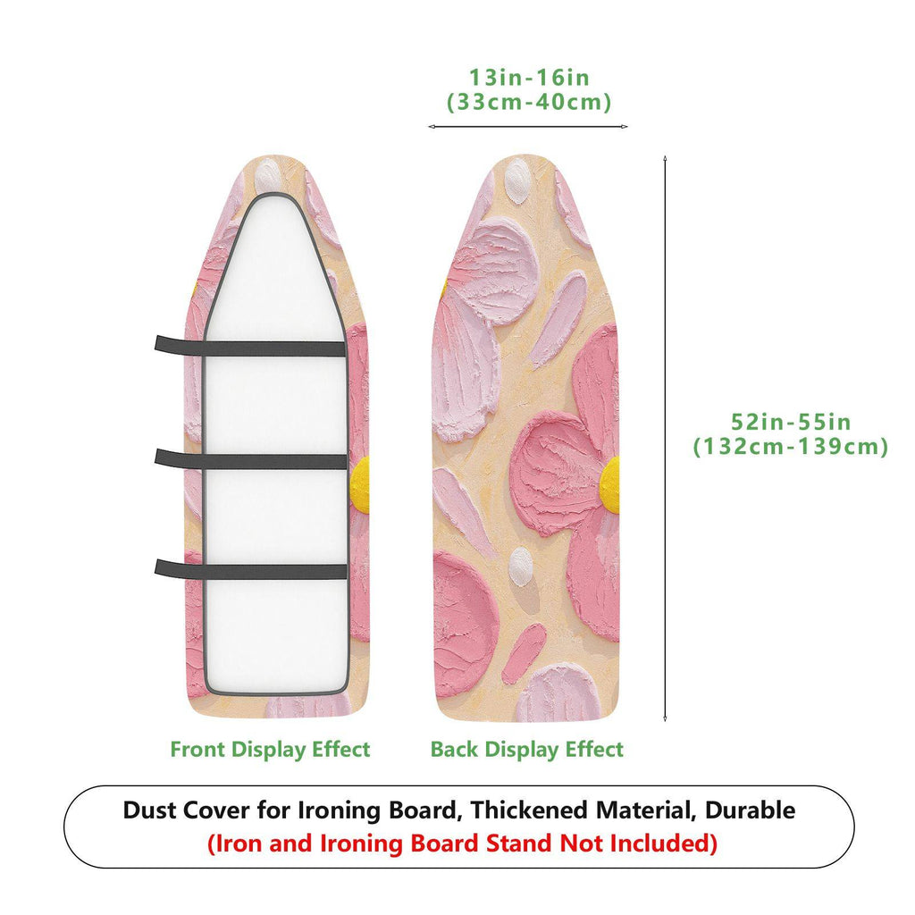 1-Piece Pink Floral Pattern Decorative  Ironing Board Cover, Universal Size, Without Board