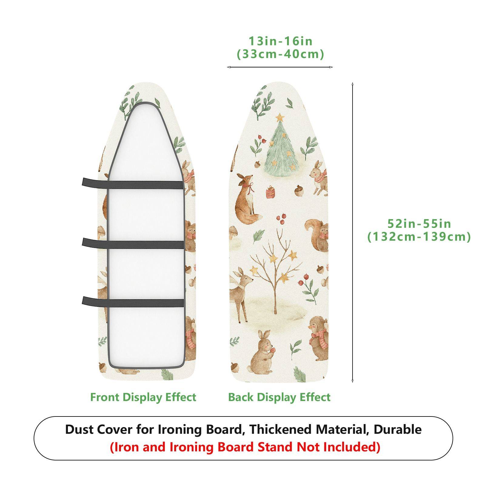 1-Piece Christmas Animals Forest  Ironing Board Cover, Universal Size, Without Board