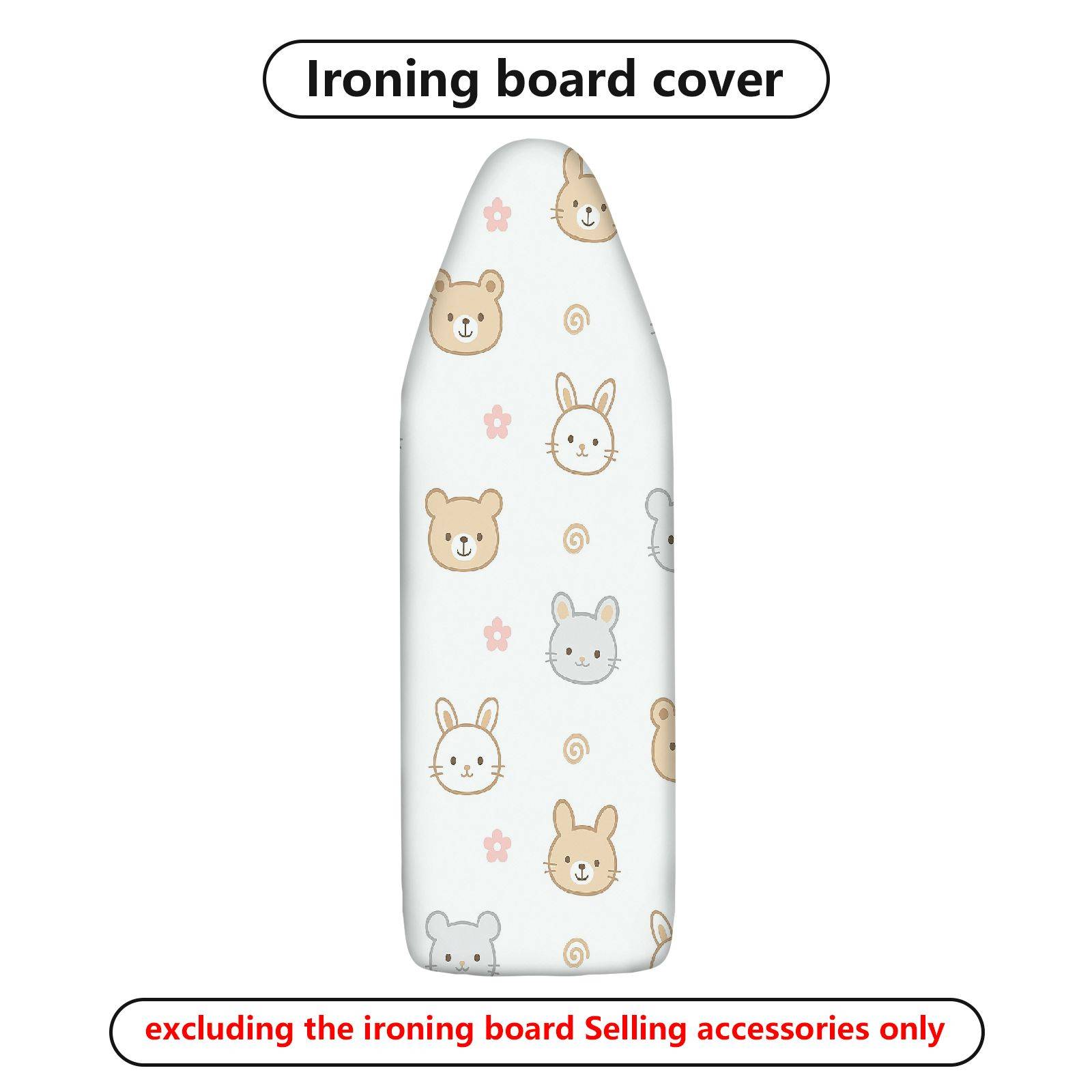 1-Piece Animal Printed  Bear Rabbit Patterns  Ironing Board Cover, Universal Size, Without Board
