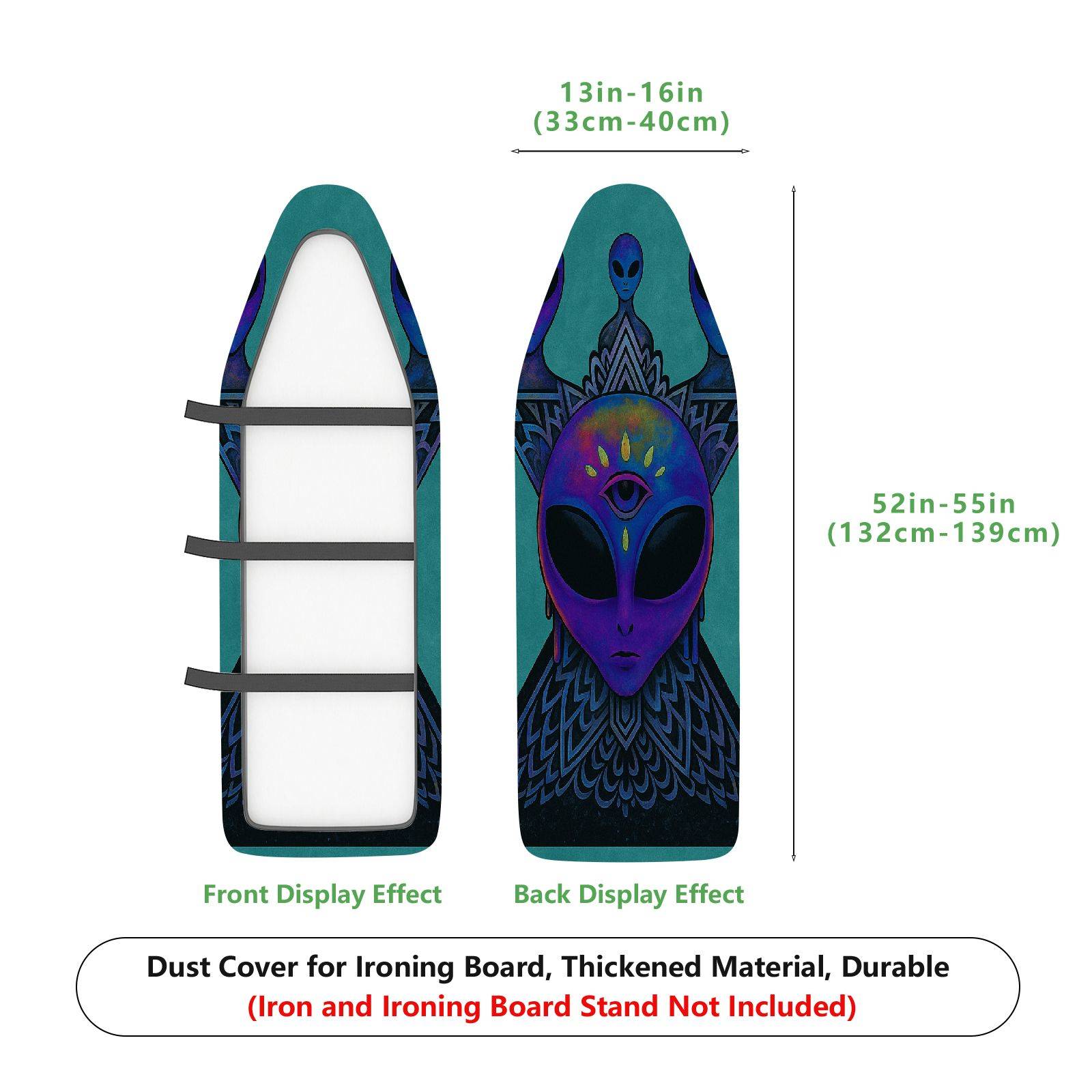 1-Piece Alien Space Galaxy  Ironing Board Cover, Universal Size, Without Board