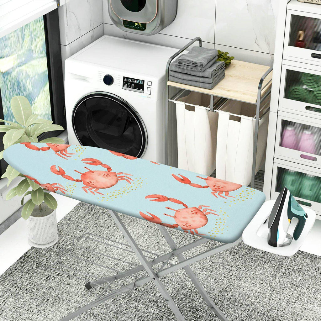 1-Piece Crab Ocean Blue  Ironing Board Cover, Universal Size, Without Board
