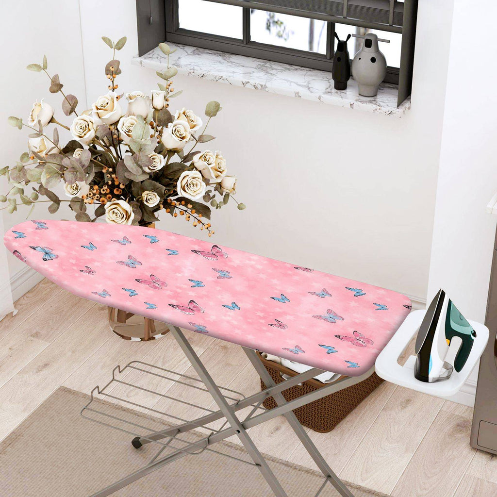 1-Piece Butterfly Pink Floral  Ironing Board Cover, Universal Size, Without Board