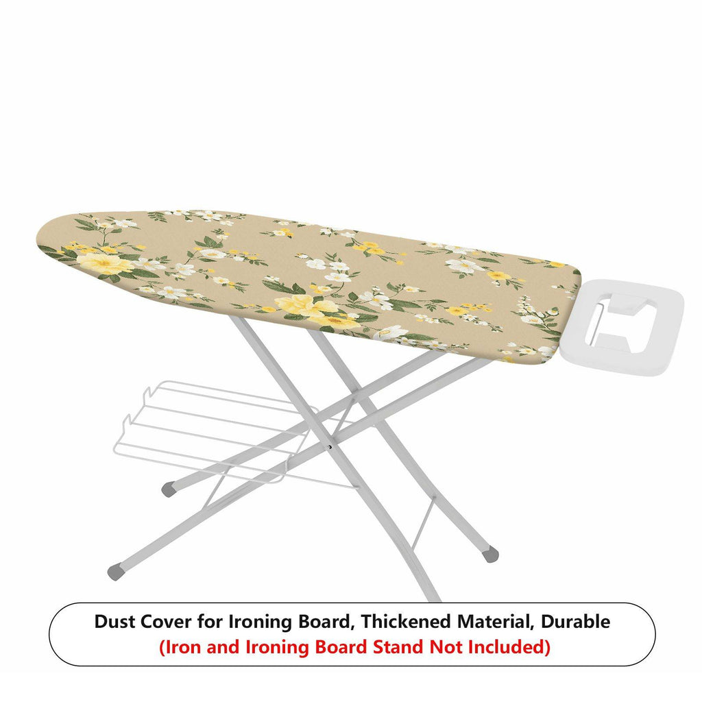 1-Piece Floral Pattern Beige Yellow Flower  Ironing Board Cover, Universal Size, Without Board