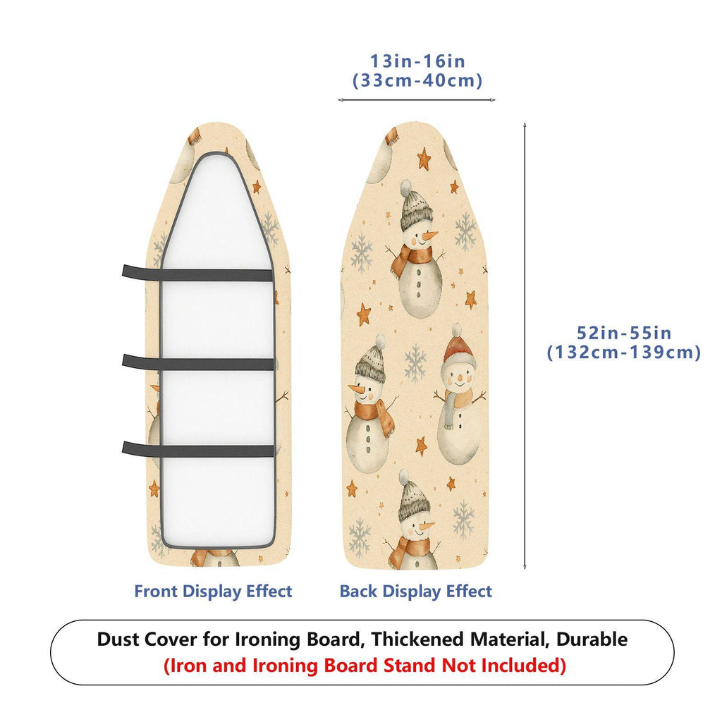 1-Piece Snowman Christmas Snowflake  Ironing Board Cover, Universal Size, Without Board