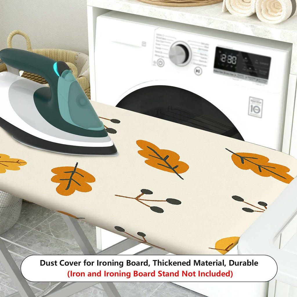 1-Piece Autumn Leaves Pattern Beige  Ironing Board Cover, Universal Size, Without Board