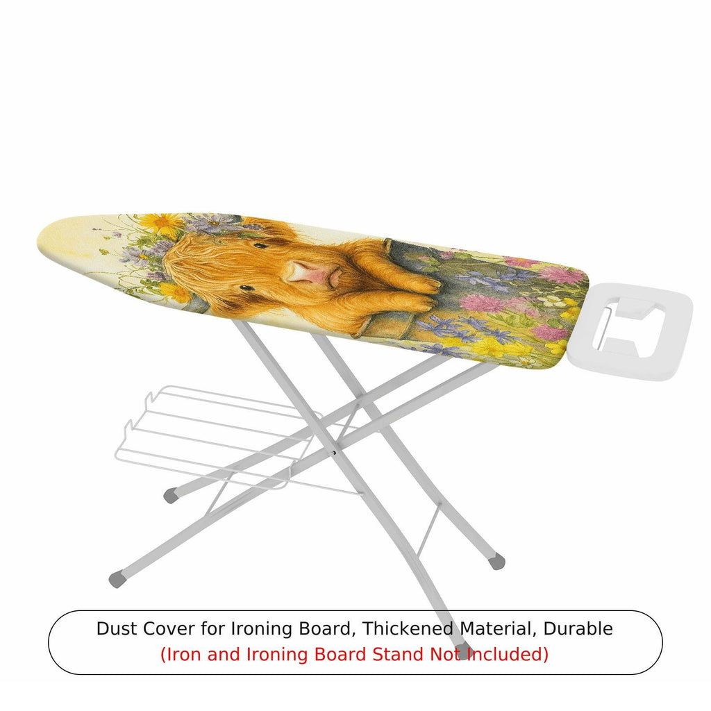 1-Piece Cow Floral Animal  Ironing Board Cover, Universal Size, Without Board