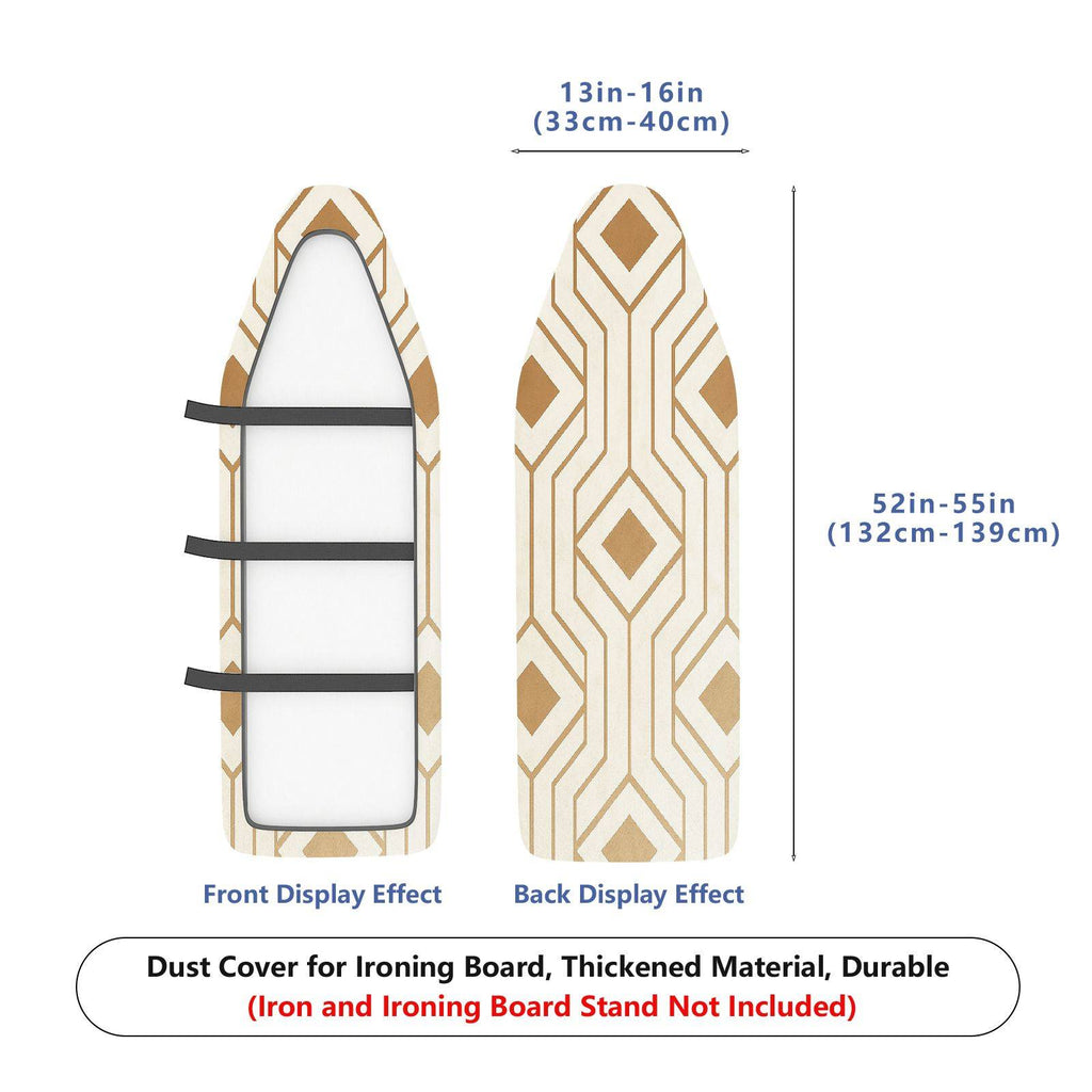 1-Piece Geometric Beige Brown  Ironing Board Cover, Universal Size, Without Board