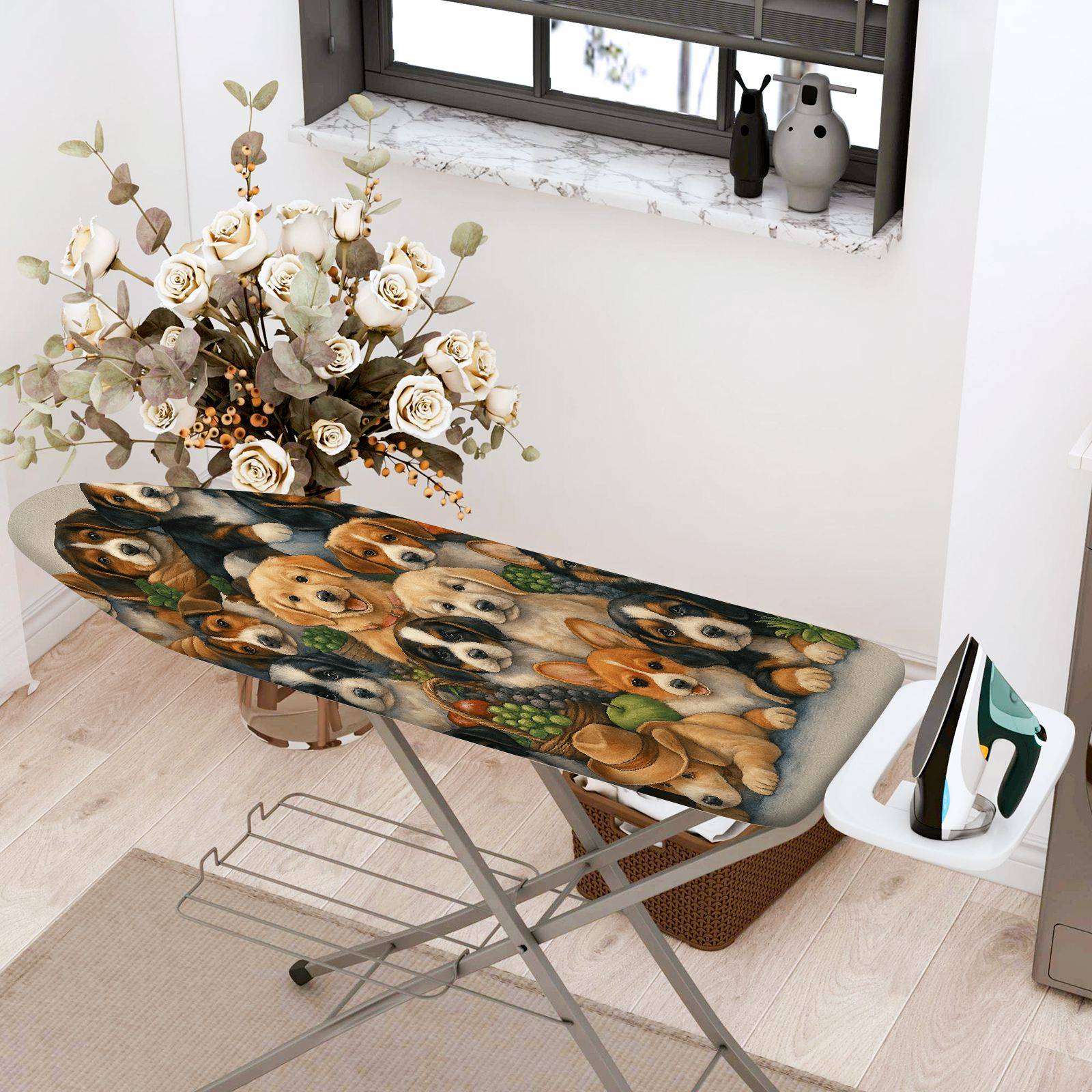 1-Piece Dogs Animals  Ironing Board Cover, Universal Size, Without Board