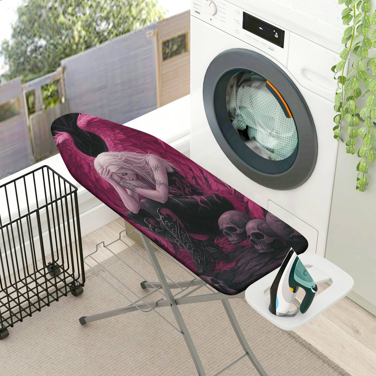 1-Piece Angel Skull Dark  Ironing Board Cover, Universal Size, Without Board
