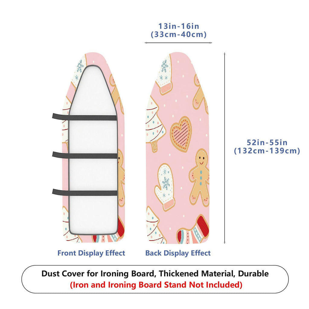 1-Piece Christmas Gingerbread Heart  Ironing Board Cover, Universal Size, Without Board