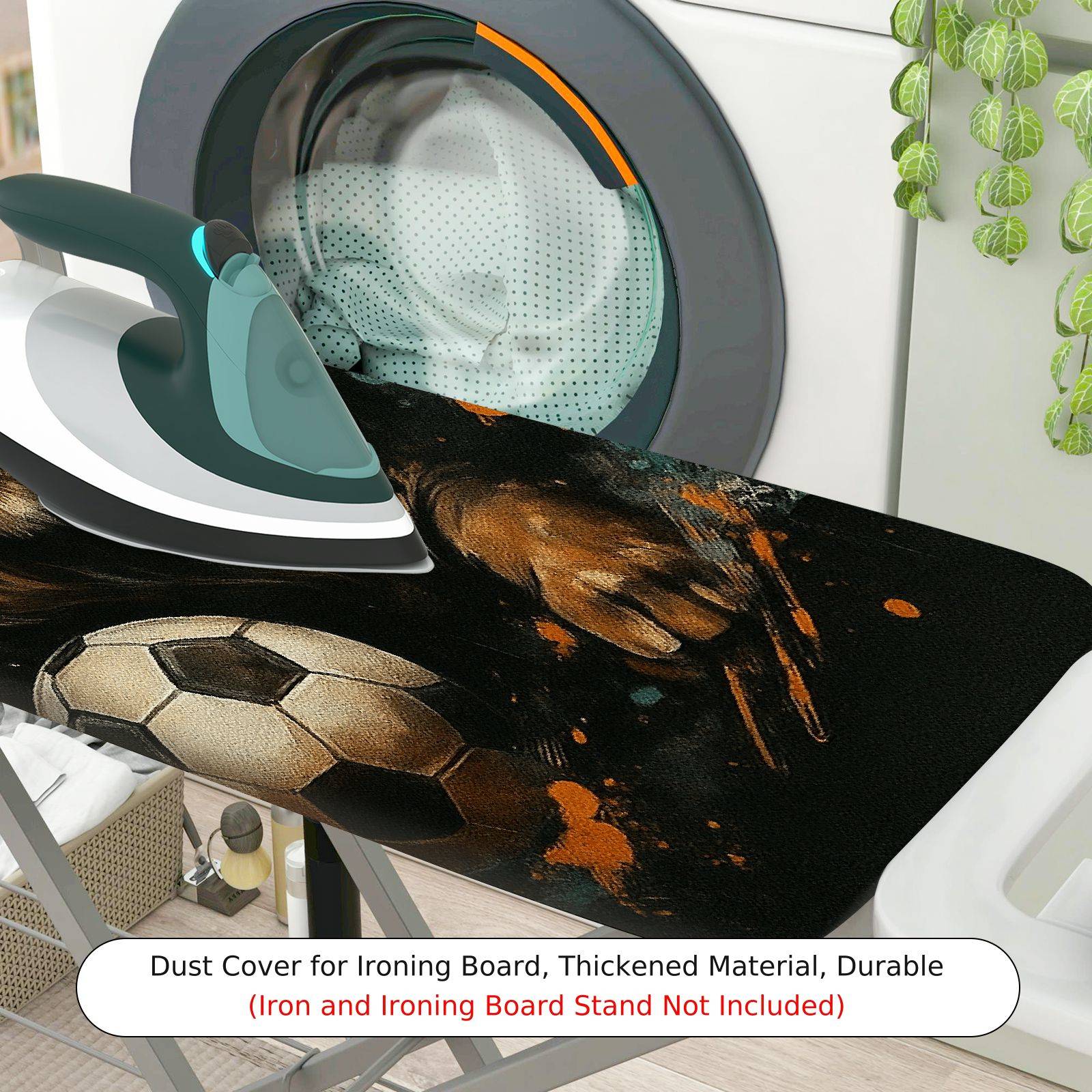 1-Piece Lion Soccer Art  Ironing Board Cover, Universal Size, Without Board