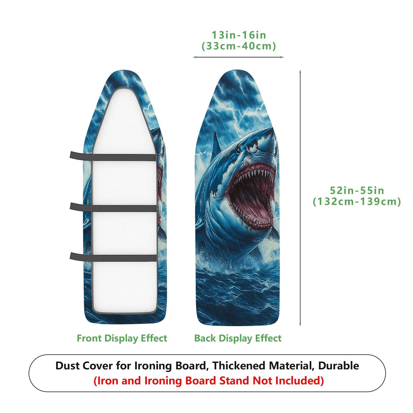 1-Piece Shark Ocean Storm  Ironing Board Cover, Universal Size, Without Board