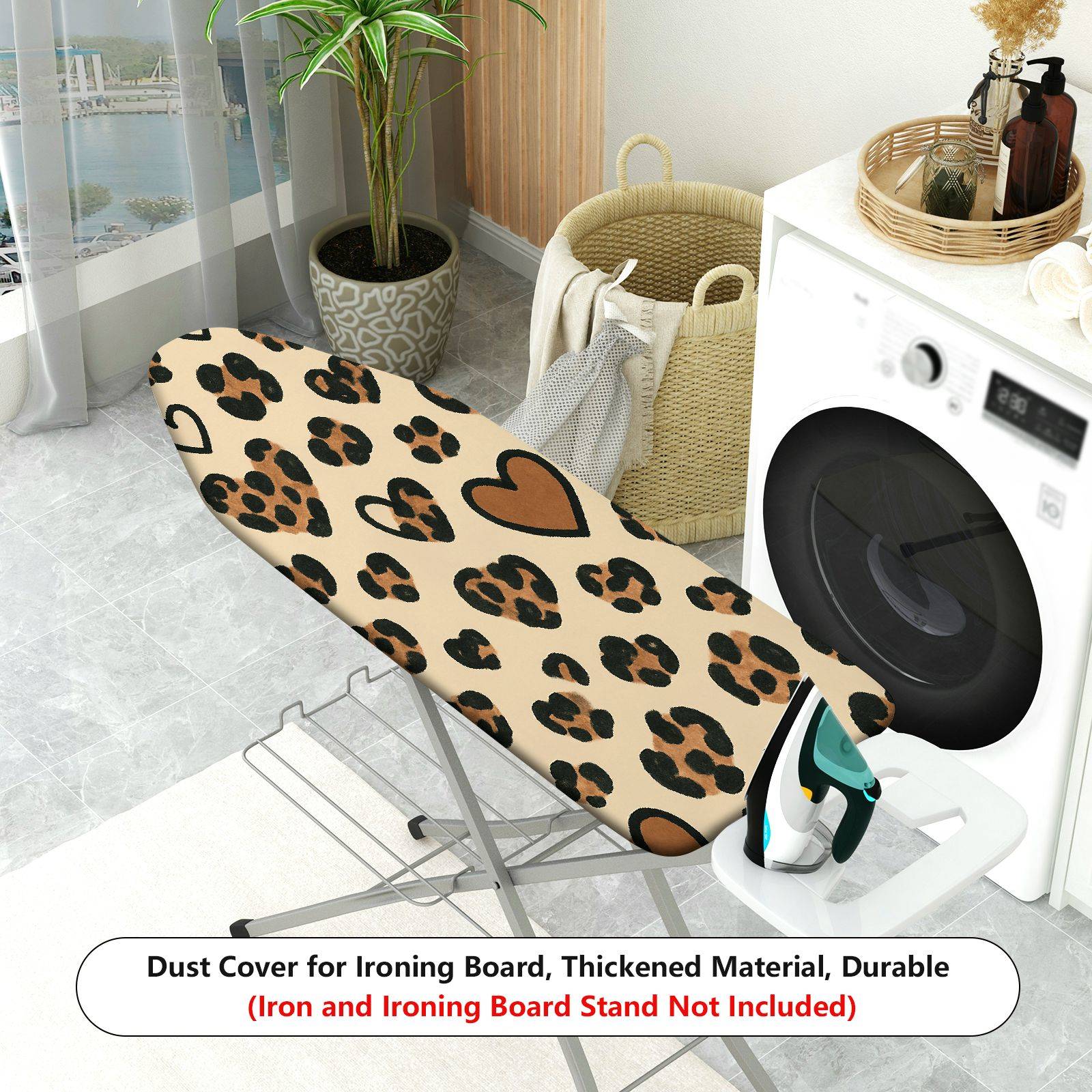 1-Piece Leopard Heart Pattern Animal Print  Ironing Board Cover, Universal Size, Without Board