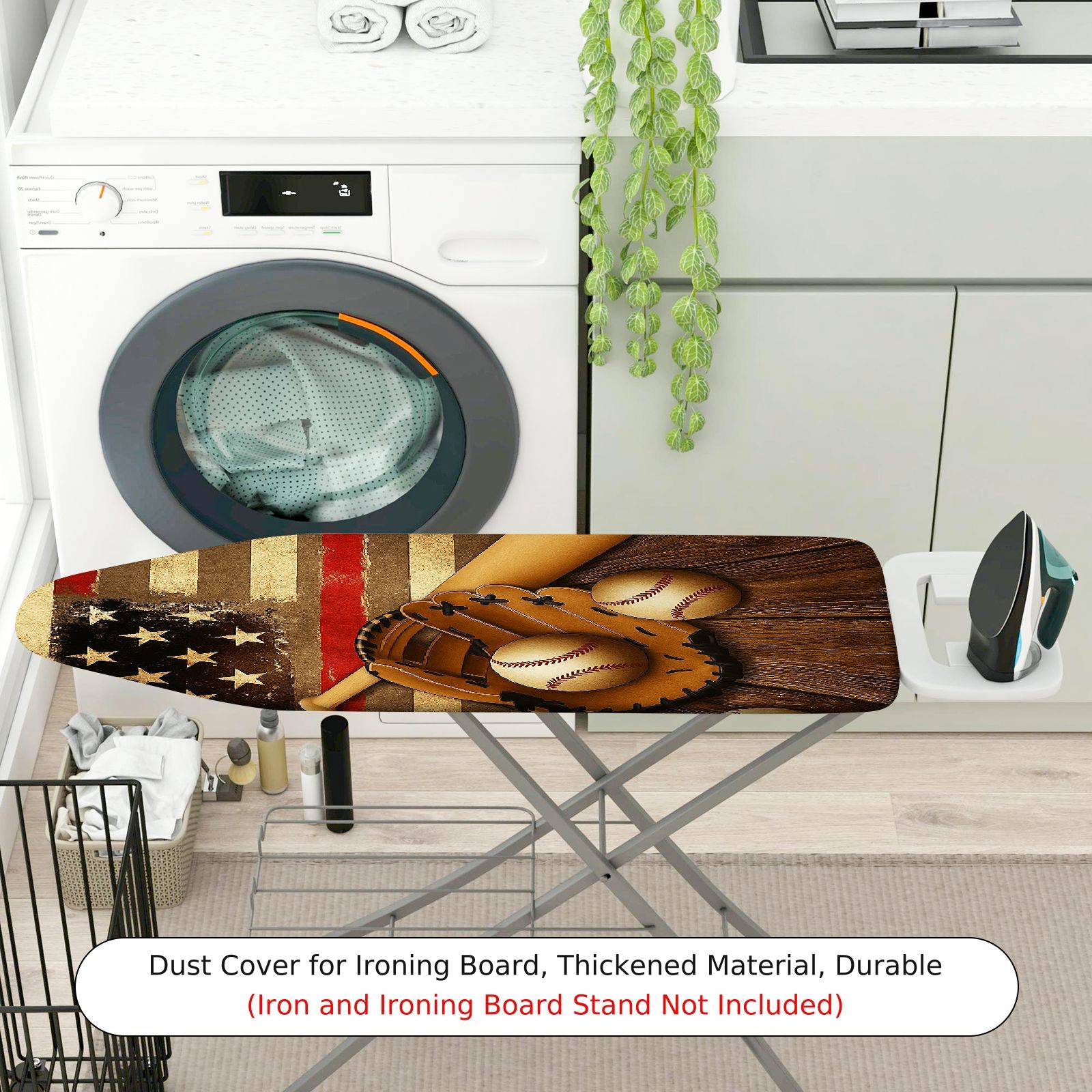 1-Piece American Flag Baseball Glove Vintage  Ironing Board Cover, Universal Size, Without Board