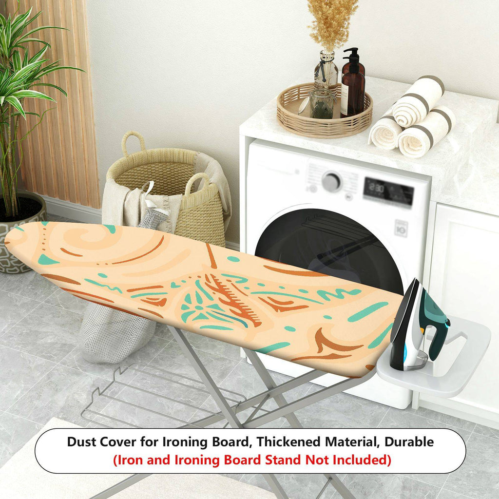 1-Piece Abstract Swirl Beige Aqua  Ironing Board Cover, Universal Size, Without Board