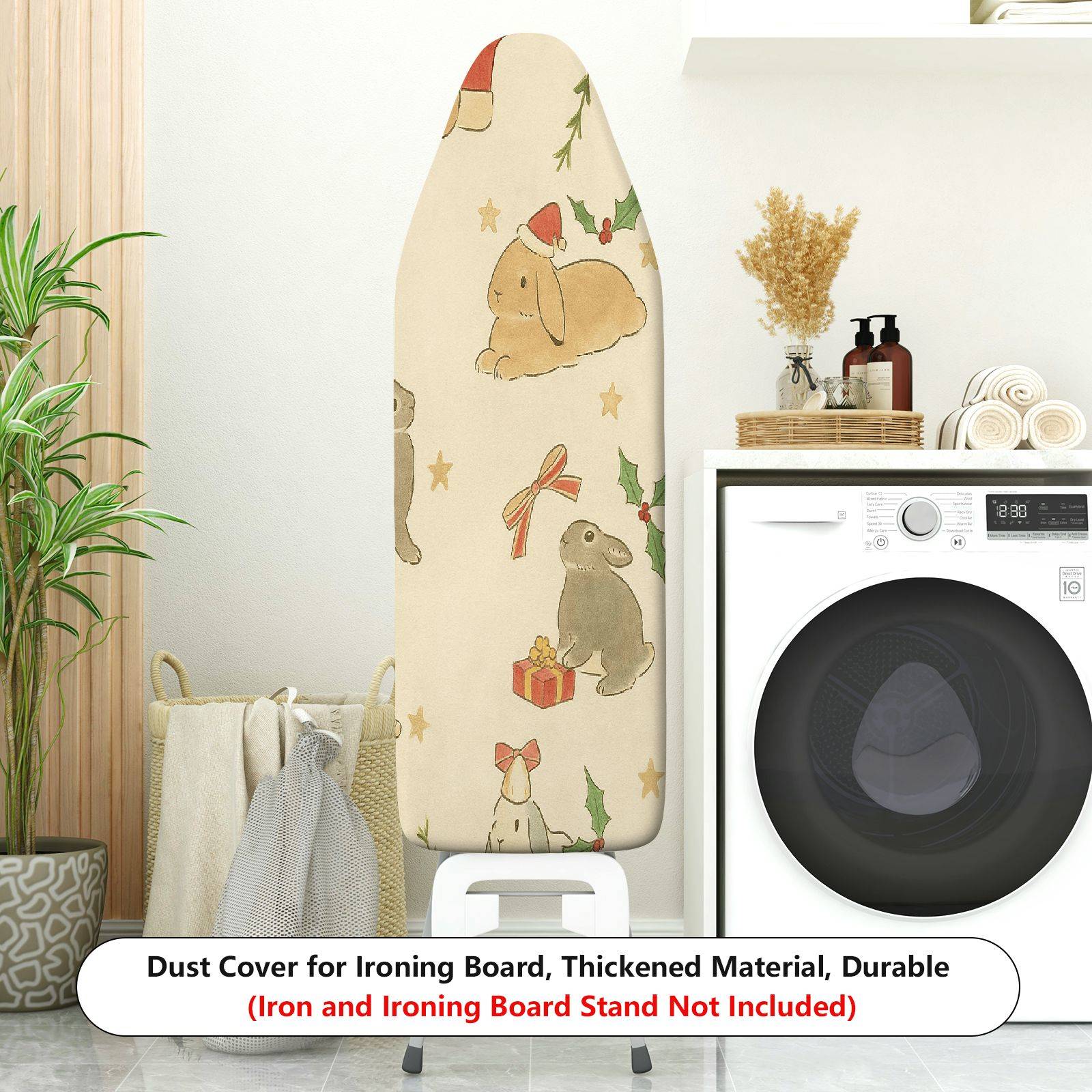 1-Piece Christmas Rabbit Gift  Ironing Board Cover, Universal Size, Without Board