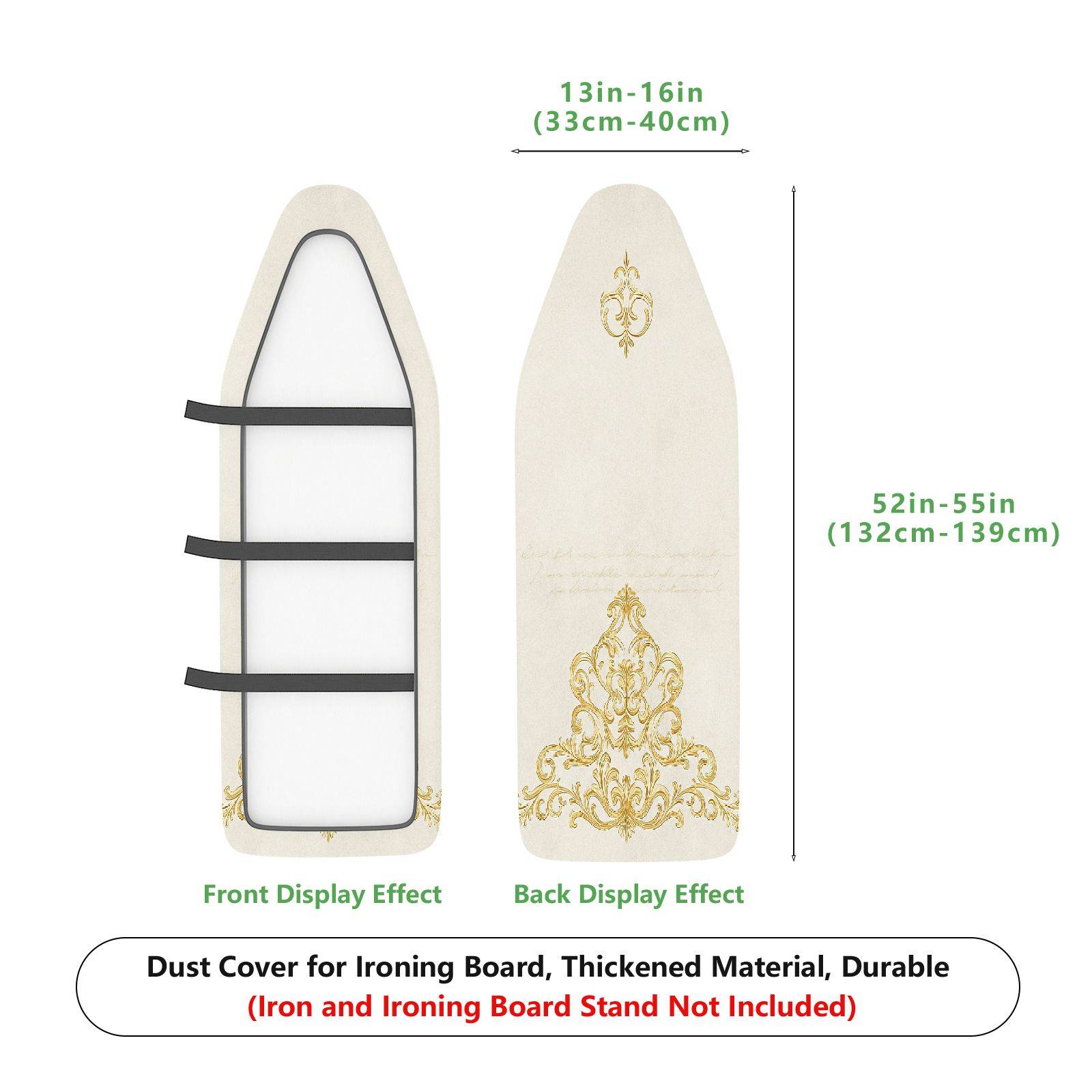 1-Piece Elegant Beige Patterned  Ironing Board Cover, Universal Size, Without Board