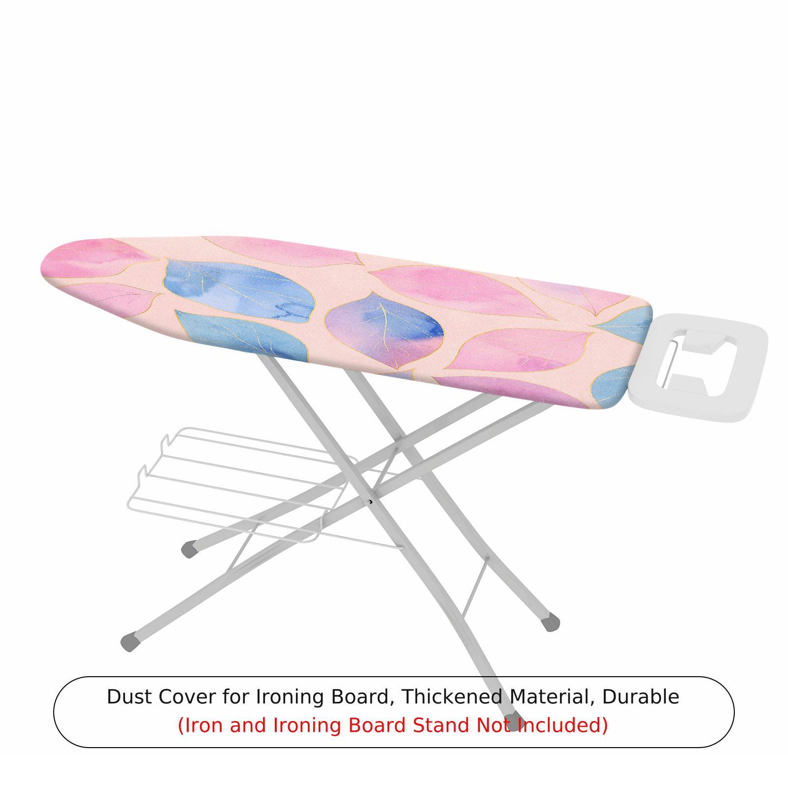 1-Piece Pink Blue Leaf Pattern  Ironing Board Cover, Universal Size, Without Board