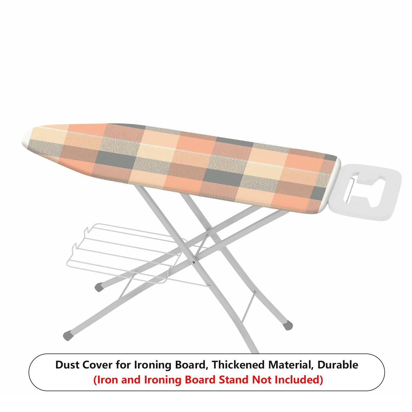 1-Piece Plaid Checkered Beige  Ironing Board Cover, Universal Size, Without Board