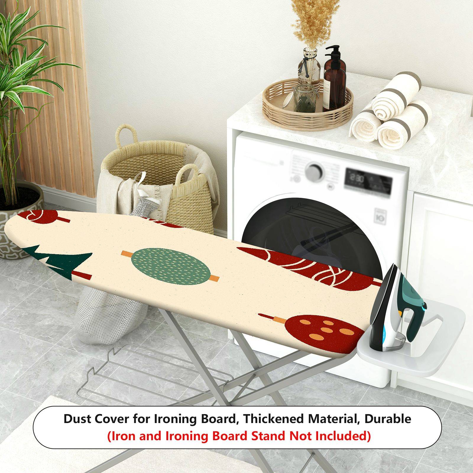 1-Piece Christmas Tree Pattern Ornament  Ironing Board Cover, Universal Size, Without Board