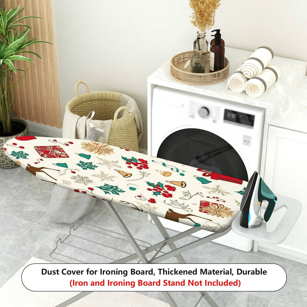 1-Piece Christmas Deer Bell  Ironing Board Cover, Universal Size, Without Board