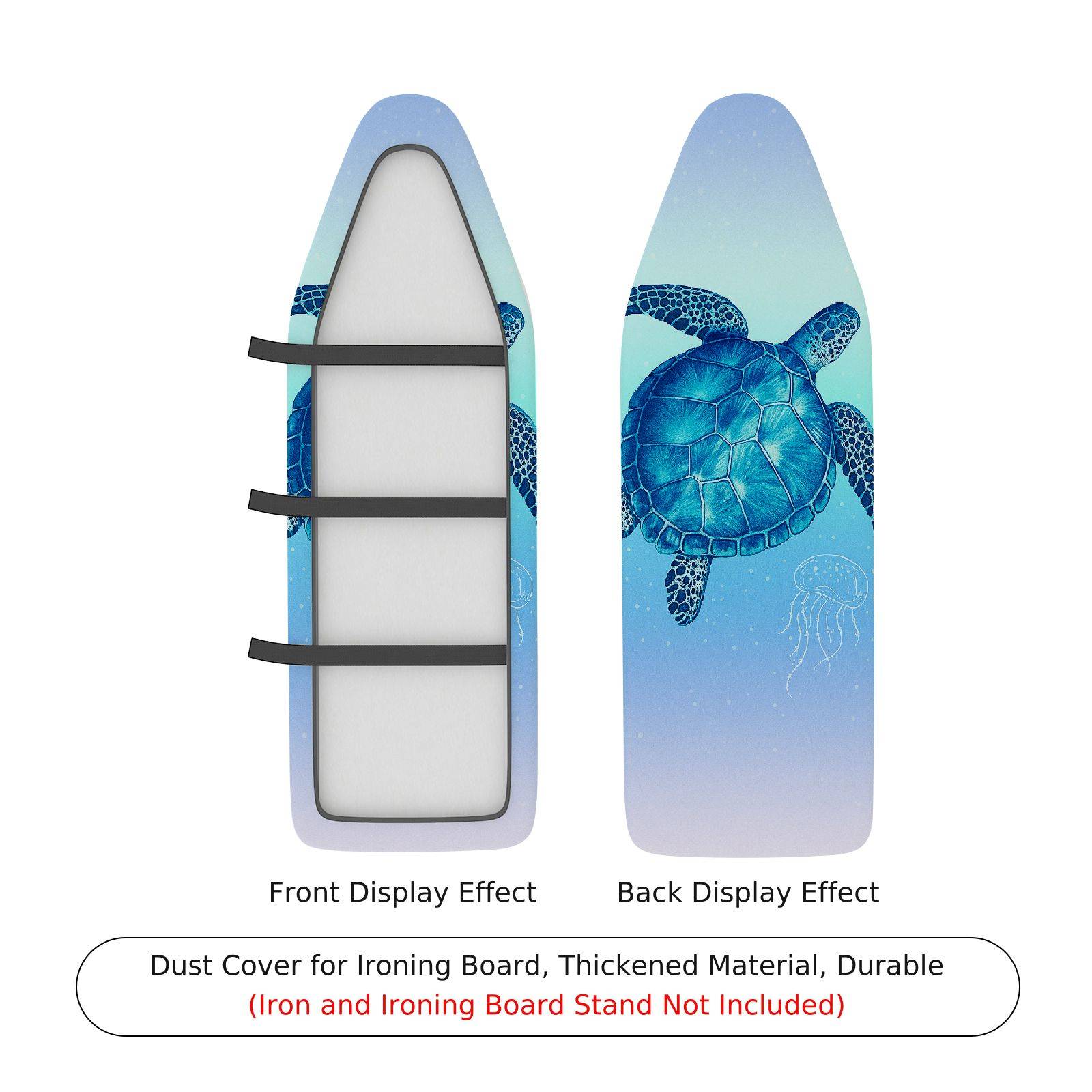 1-Piece Sea Turtle Ocean Marine  Ironing Board Cover, Universal Size, Without Board